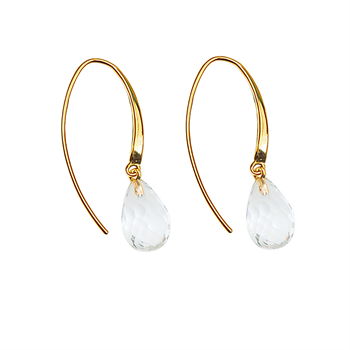 Örhängen - Guldpläterade med Bergkristall 12x8mm Guldpläterade per par, från San - Links of Joy